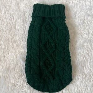 Cozy Forest Green Dog Sweater